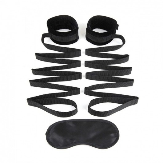 Чёрные манжеты для фиксации на кровати Bondage Bed Strap - Lux Fetish - купить с доставкой в Самаре