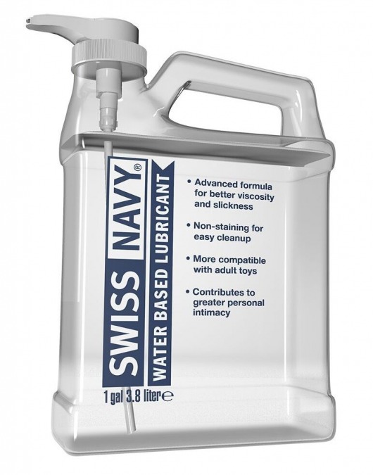 Канистра лубриканта Swiss Navy Water Based Lube на водной основе - 3,8 л. - Swiss navy - купить с доставкой в Самаре