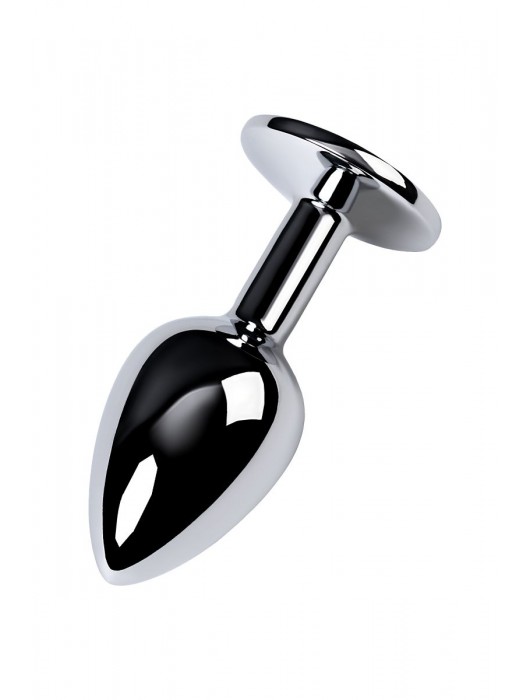 Серебристая конусовидная анальная пробка с фиолетовым кристаллом - 7 см. - ToyFa - купить с доставкой в Самаре