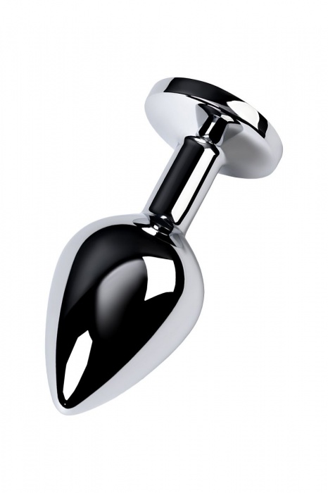 Серебристая конусовидная анальная пробка с голубым кристаллом - 8 см. - ToyFa - купить с доставкой в Самаре