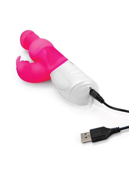 Розовый вибратор с вращающимися шариками - 26,3 см. - Rabbit Essentials