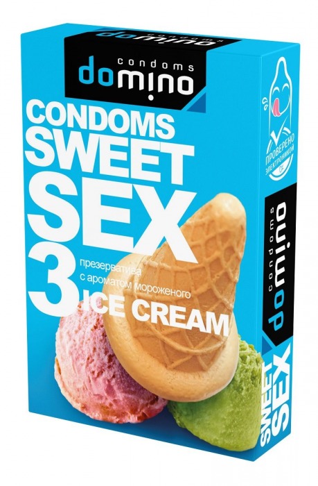 Презервативы для орального секса DOMINO Sweet Sex с ароматом мороженого - 3 шт. - Domino - купить с доставкой в Самаре