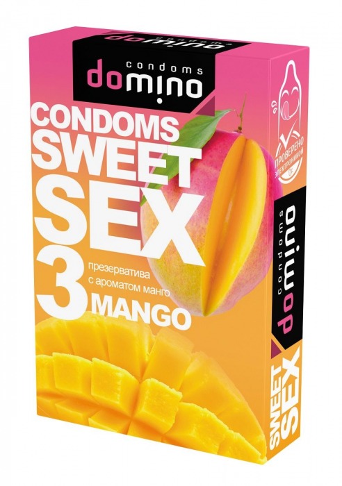 Презервативы для орального секса DOMINO Sweet Sex с ароматом манго - 3 шт. - Domino - купить с доставкой в Самаре