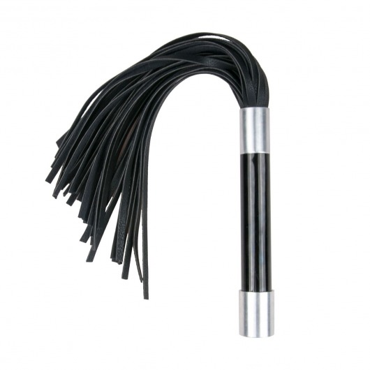 Черная плеть Easytoys Flogger With Metal Grip - 38 см. - Easy toys - купить с доставкой в Самаре