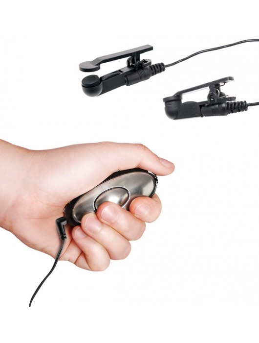 Черные электрические зажимы для сосков Shock Therapy Nipple Clamps - Pipedream - купить с доставкой в Самаре