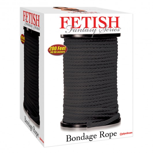 Черная веревка для связывания Bondage Rope - 60,9 м. - Pipedream - купить с доставкой в Самаре