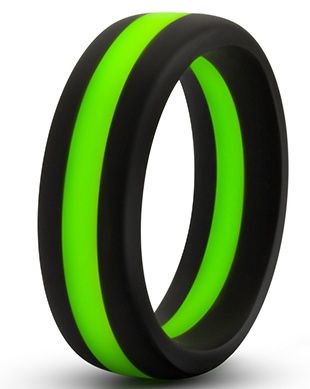 Черно-зеленое эрекционное кольцо Silicone Go Pro Cock Ring - Blush Novelties - в Самаре купить с доставкой