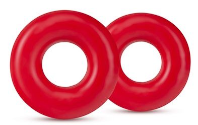 Набор из 2 красных эрекционных колец DONUT RINGS OVERSIZED - Blush Novelties - в Самаре купить с доставкой