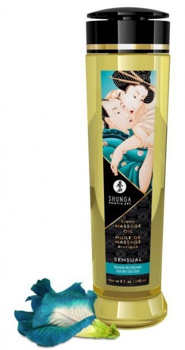 Массажное масло Sensual с цветочным ароматом - 240 мл. - Shunga - купить с доставкой в Самаре
