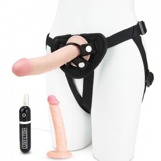 Регулируемые трусики с 2 насадками - 16 и 15 см. - Lux Fetish - купить с доставкой в Самаре