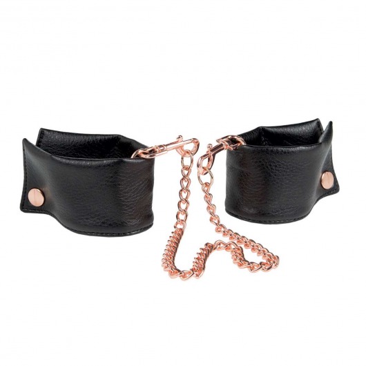 Черные мягкие наручники Entice French Cuffs с цепью - California Exotic Novelties - купить с доставкой в Самаре