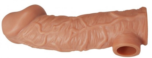 Телесная насадка на фаллос с отверстием для мошонки EXTREME SLEEVE - 17,6 см. - KOKOS - в Самаре купить с доставкой