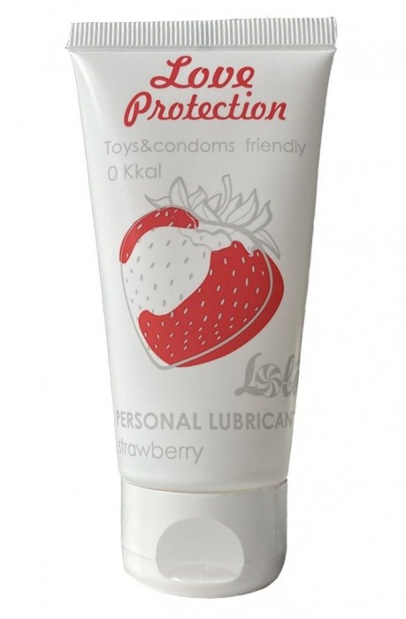 Лубрикант на водной основе с ароматом малины Love Protection Strawberry - 50 мл. - Lola Games - купить с доставкой в Самаре