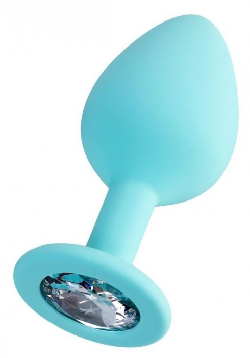 Мятная анальная втулка Brilliant с прозрачным кристаллом - 8 см. - ToyFa - купить с доставкой в Самаре