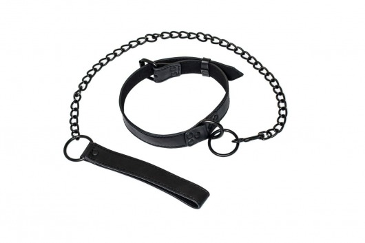 Черный ошейник Sin с поводком - Lola Games - купить с доставкой в Самаре