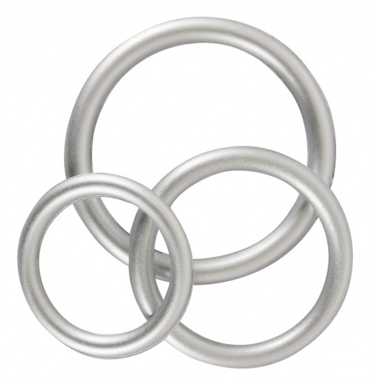 Набор из 3 эрекционных колец под металл Metallic Silicone Cock Ring Set - Orion - в Самаре купить с доставкой