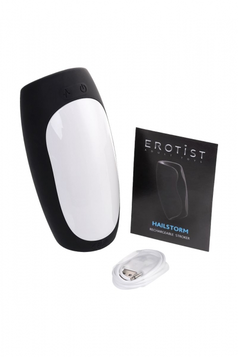 Черно-белый перезаряжаемый мастурбатор Erotist Hailstorm - Erotist Adult Toys - в Самаре купить с доставкой