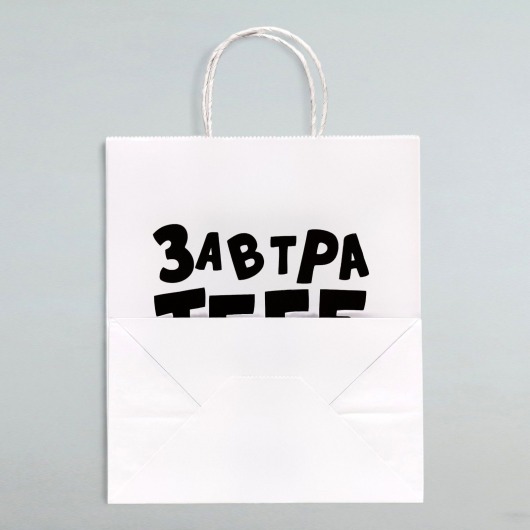 Подарочный пакет  Завтра тебе будет стыдно  - 30 х 24 см. - UPAK LAND - купить с доставкой в Самаре