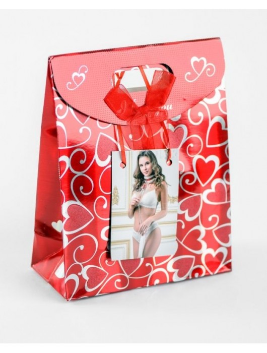 Бело-красный ошейник из натуральной кожи с нежным мехом - БДСМ Арсенал - купить с доставкой в Самаре