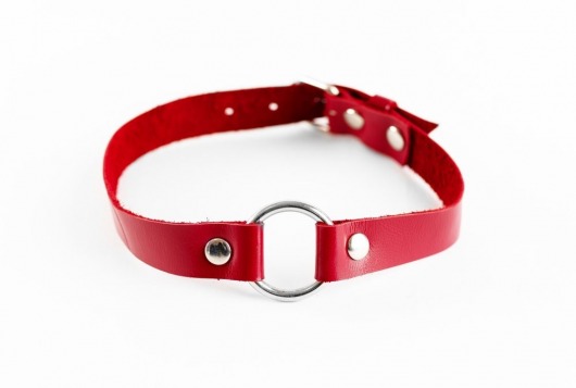 Красный чокер из натуральной кожи - БДСМ Арсенал - купить с доставкой в Самаре