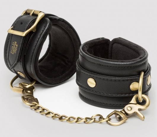 Черные наручники Bound to You Faux Leather Wrist Cuffs - Fifty Shades of Grey - купить с доставкой в Самаре