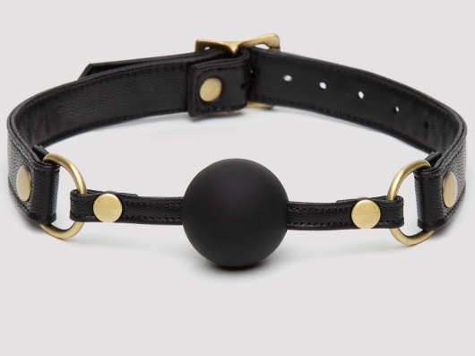 Черный кляп-шар Bound to You Faux Leather Ball Gag - Fifty Shades of Grey - купить с доставкой в Самаре
