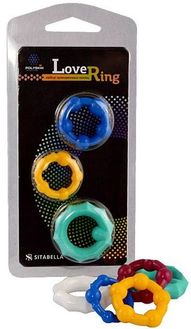 Набор из 3 цветных эрекционных колец Love Ring - Sitabella - в Самаре купить с доставкой