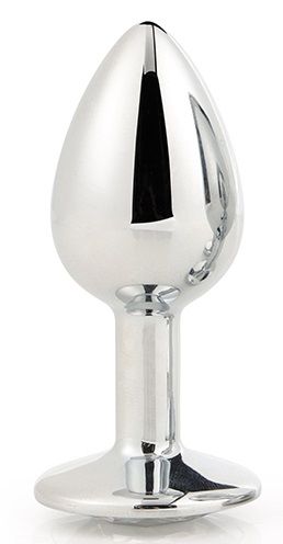 Серебристая анальная втулка с прозрачным кристаллом - 7,1 см. - Dream Toys - купить с доставкой в Самаре