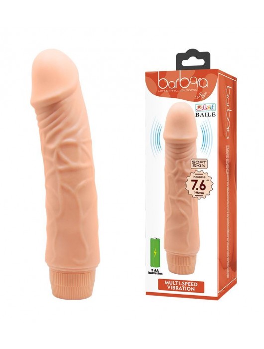 Телесный вибратор-реалистик Barbara - 19,5 см. - Baile