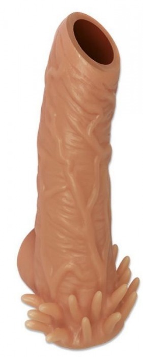 Телесная насадка с усиками и открытой головкой Nude Sleeve S - 10 см. - KOKOS - в Самаре купить с доставкой