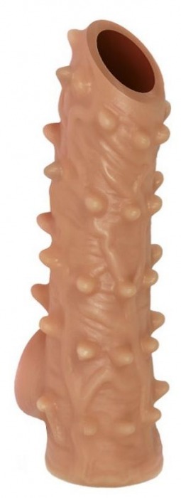 Телесная насадка с шипами и открытой головкой Nude Sleeve S - 10 см. - KOKOS - в Самаре купить с доставкой