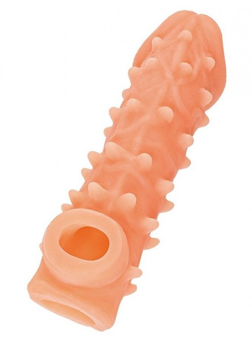 Телесная закрытая насадка с пупырышками Cock Sleeve Size L - 17,6 см. - KOKOS - в Самаре купить с доставкой