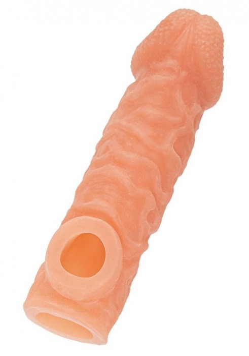 Телесная закрытая насадка с шершавой головкой Cock Sleeve Size L - 17,6 см. - KOKOS - в Самаре купить с доставкой