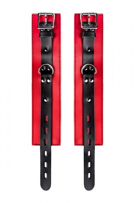 Красно-черные оковы на ноги из кожи - ToyFa - купить с доставкой в Самаре