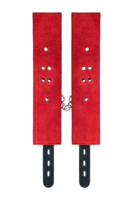 Красно-черные оковы на ноги из кожи - ToyFa - купить с доставкой в Самаре