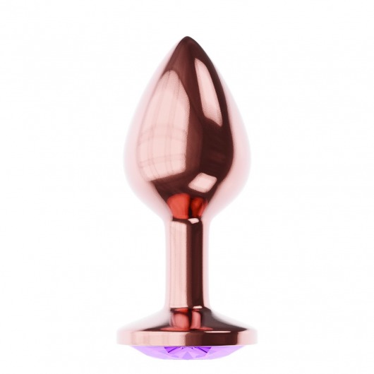 Пробка цвета розового золота с фиолетовым кристаллом Diamond Amethyst Shine L - 8,3 см. - Lola Games - купить с доставкой в Самаре