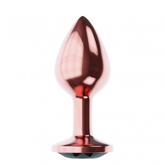 Пробка цвета розового золота с черным кристаллом Diamond Jet Shine L - 8,3 см. - Lola Games - купить с доставкой в Самаре