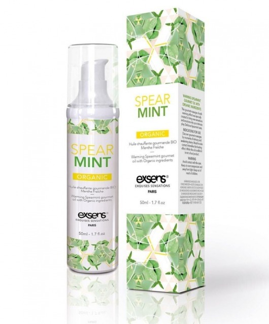 Разогревающее массажное масло Gourmet Spearmint Organic с органическими ингредиентами - 50 мл. - Exsens - купить с доставкой в Самаре