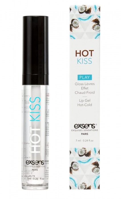 Блеск для губ Hot Kiss Coconut с ароматом кокоса - 7 мл. - Exsens - купить с доставкой в Самаре