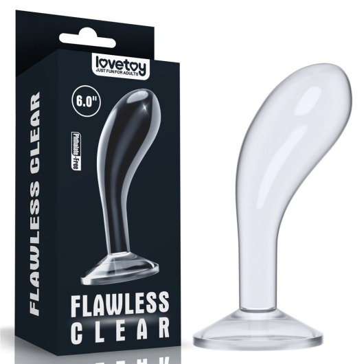Прозрачный стимулятор простаты Flawless Clear Prostate Plug - 15 см. - Lovetoy - в Самаре купить с доставкой