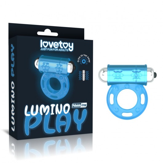 Голубое, светящееся в темноте эрекционное виброкольцо Lumino Play Vibrating Penis Ring - Lovetoy - в Самаре купить с доставкой