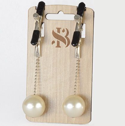 Зажимы на соски с бусинами под жемчуг Pearl - Sitabella - купить с доставкой в Самаре