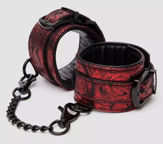 Красно-черные наручники Reversible Faux Leather Wrist Cuffs - Fifty Shades of Grey - купить с доставкой в Самаре