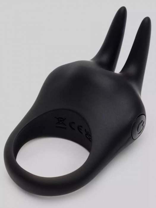 Черное эрекционное виброкольцо Sensation Rechargeable Vibrating Rabbit Love Ring - Fifty Shades of Grey - в Самаре купить с доставкой