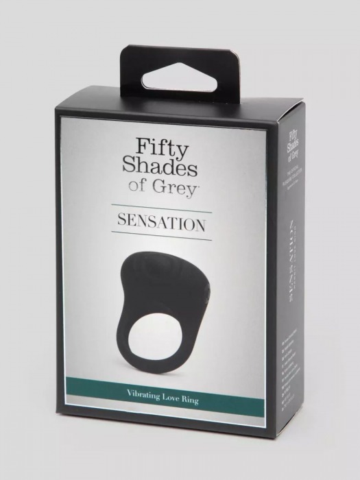 Черное эрекционное виброкольцо Sensation Rechargeable Vibrating Love Ring - Fifty Shades of Grey - в Самаре купить с доставкой