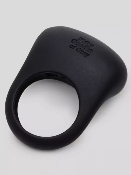 Черное эрекционное виброкольцо Sensation Rechargeable Vibrating Love Ring - Fifty Shades of Grey - в Самаре купить с доставкой