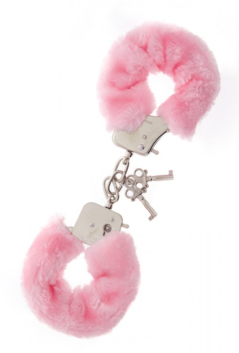 Металлические наручники с розовой меховой опушкой METAL HANDCUFF WITH PLUSH PINK - Dream Toys - купить с доставкой в Самаре