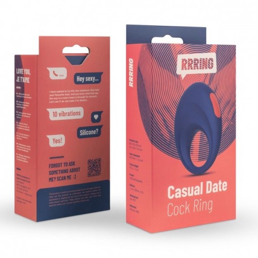 Синее эрекционное кольцо RRRING Casual Date Cock Ring - FeelzToys - в Самаре купить с доставкой