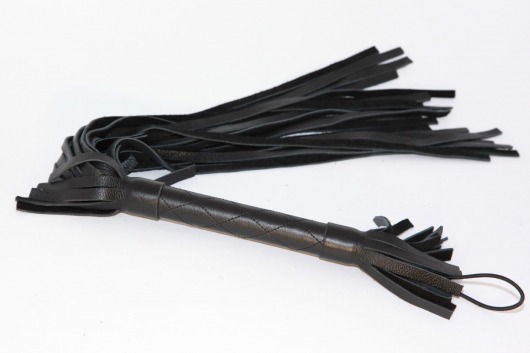 Чёрная плетка из натуральной кожи - 45 см. - БДСМ Арсенал - купить с доставкой в Самаре