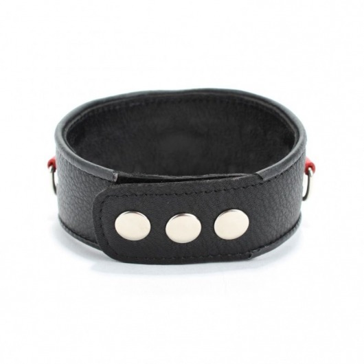 Кожаный ошейник с клепками и кольцами - БДСМ Арсенал - купить с доставкой в Самаре